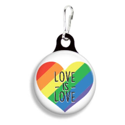 Love Is Love Pride Collar Charm - LGBTQ+ Rainbow Dog Tag for Pets - Perfect for Pride Month, Pet Parades & Everyday Wear
