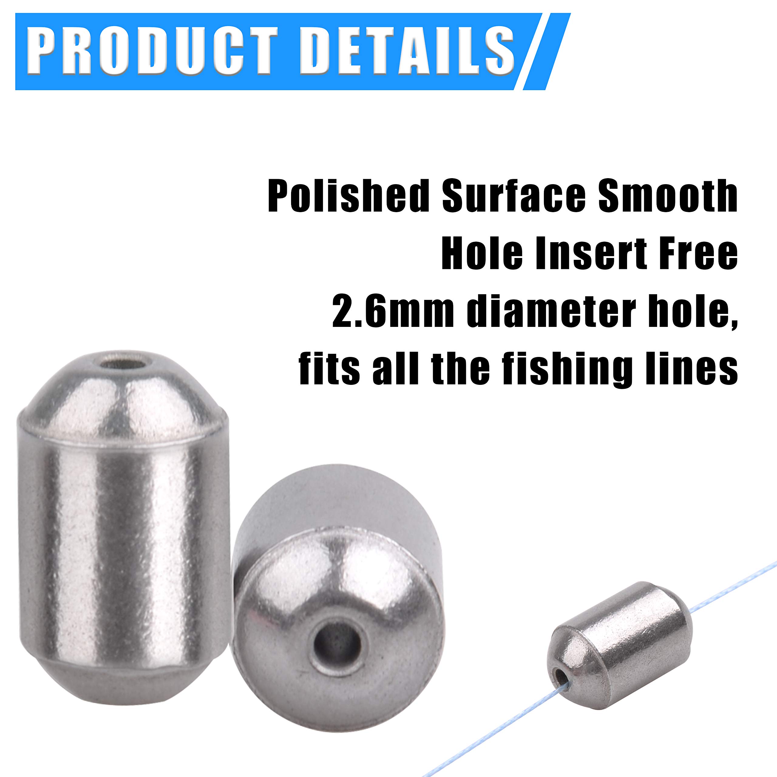AGOOL Egg Sinkers Fishing Weights - 15/25pcs Iron Slip Sinkers Oval Catfish Weights for Bass, Saltwater & Freshwater Fishing - Perfect for Casting, Bottom Fishing & Catfishing