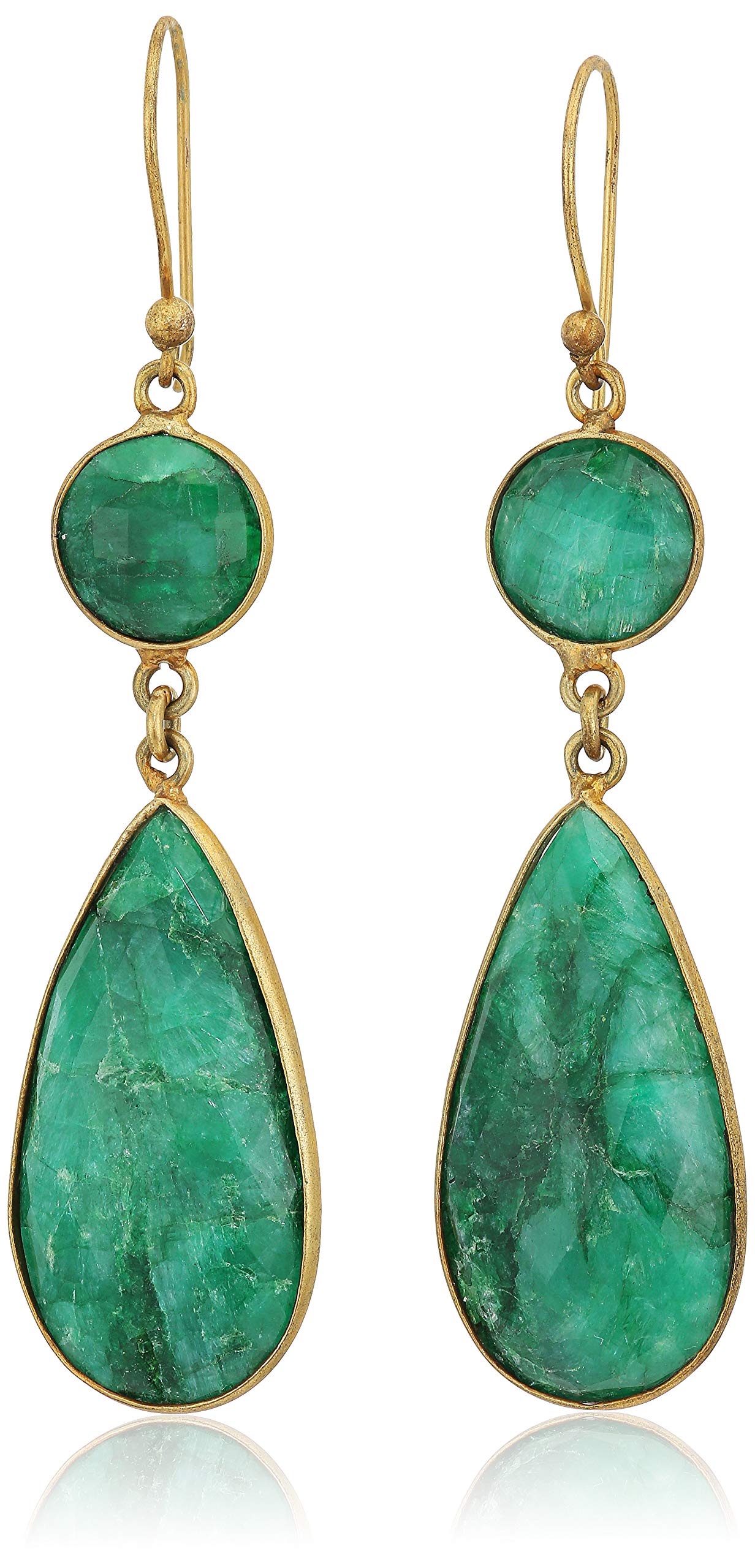 Liv Oliver Double Drop Earrings for Women - 14K Gold Plated Dangle Earrings - Elegant Party & Wedding Jewelry Gift