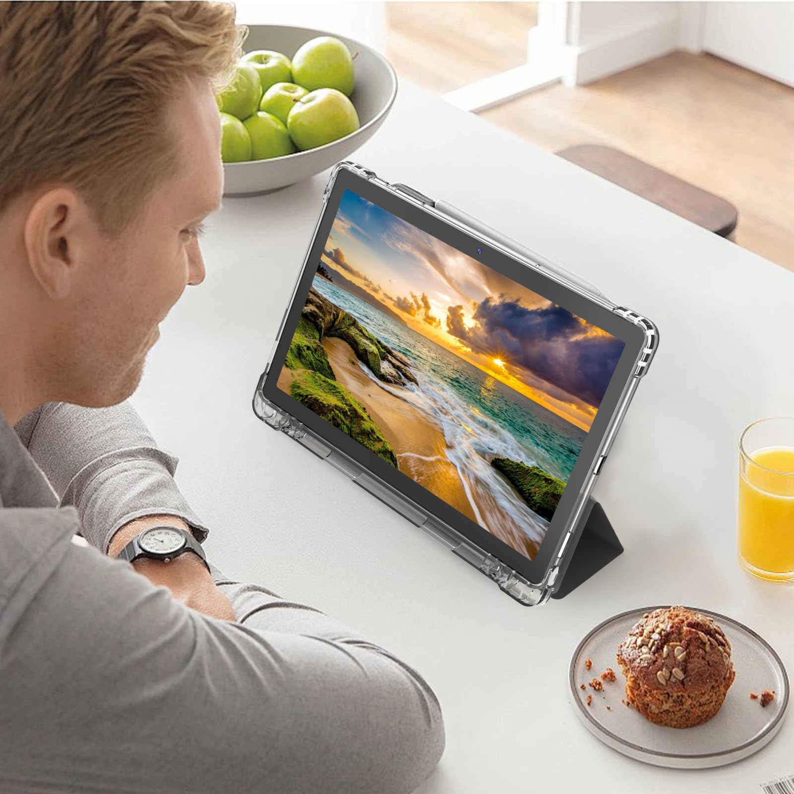 11 Inch Android 14 Tablet with 16GB RAM & 128GB ROM (Expandable to 1TB) - Octa-Core Processor, HD Full Screen, 8000mAh Battery, Dual Stereo Speakers, WiFi 6 & BT 5.0, Dual Cameras - Perfect for Work, Study, and Entertainment