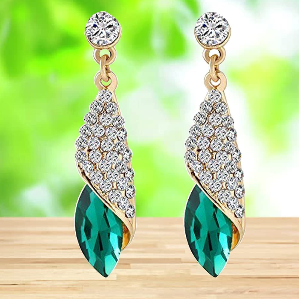 YouBella Gold Plated Crystal Drop Earrings for Women & Girls - Elegant Dangle Earrings for Parties, Weddings & Everyday Wear