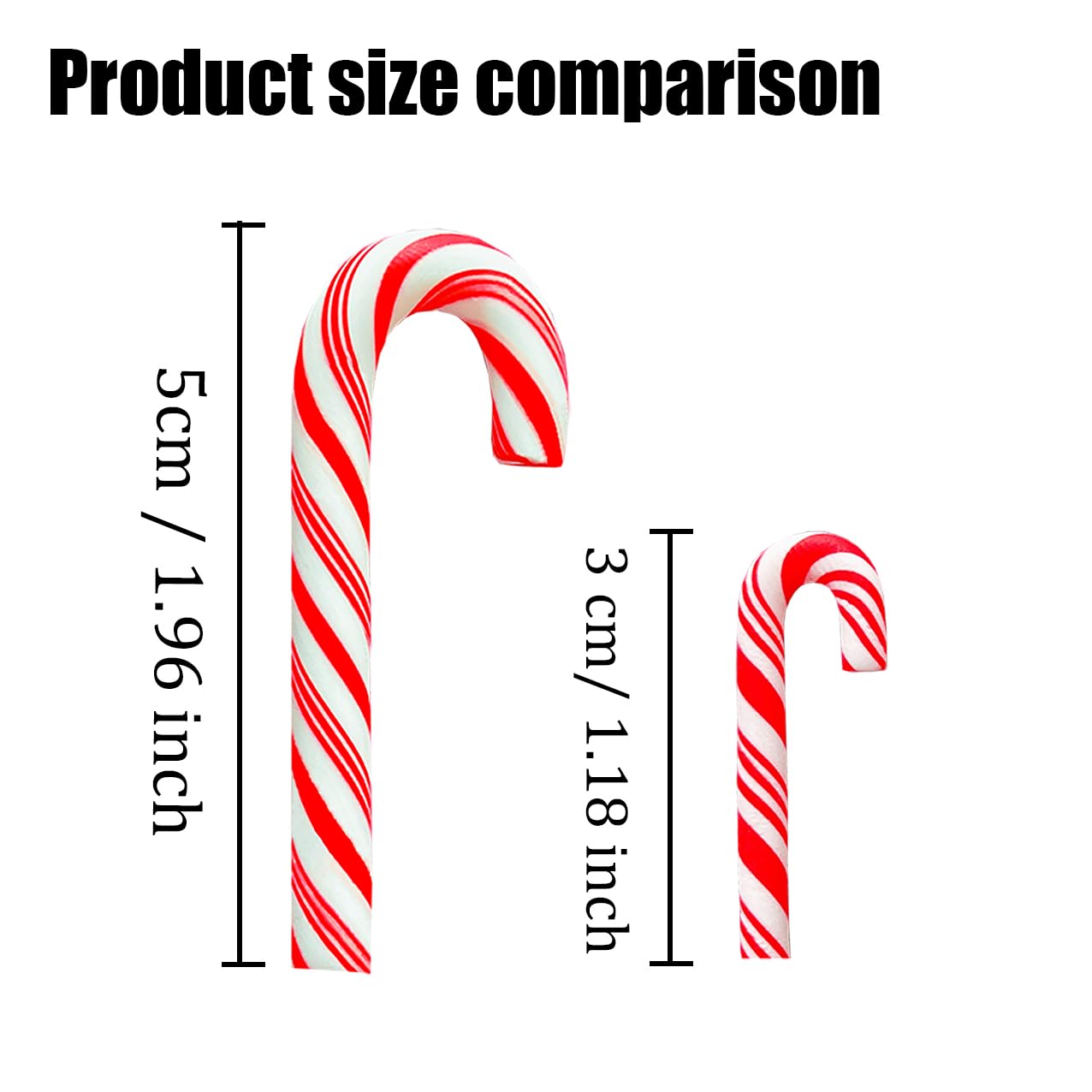 Red & White Mini Polymer Clay Candy Canes (30PCS, 5CM) - DIY Christmas Decorations, Nail Art Kit, Cake Toppers & Food Crafts - Perfect for Holiday Baking, Gift Wrapping & Festive Home Decor