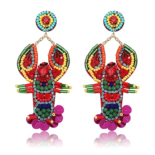 colorful lobster earrings A