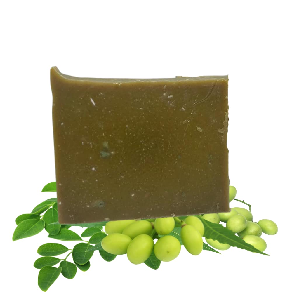 Organic Moringa Soap Bar - Cold Processed Handmade for Eczema, Anti-Aging & Acne | 100% Natural Herbal Soap for Sensitive Skin | 100g - Perfect for Daily Face & Body Cleansing