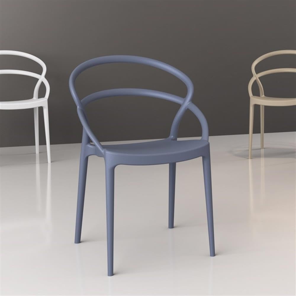 Dark Gray Patio Dining Chairs Set of 2 - Weather-Resistant Outdoor Furniture for Garden, Poolside, and Backyard Relaxation