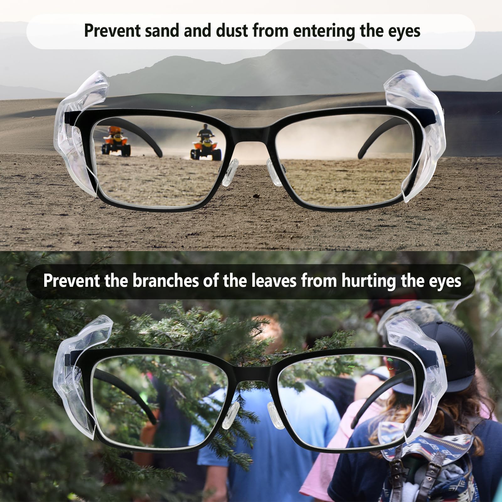 YunTuo 2/4/6/10 Pairs Eyeglass Side Shields - Protective Side Shields for Prescription Glasses & Safety Glasses - Perfect for Work, Lab, Construction & Healthcare Professionals
