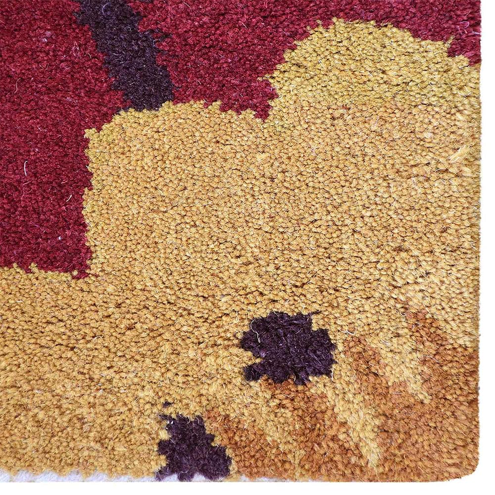 Hand Tufted Wool Eco-Friendly Area Rugs - 8'x10' Rectangle Cream Floral Modern Design, High Pile Thick Handmade Non-Slip Rug for Living Room, Bedroom, Nursery & Office - Soft & Durable Home Decor (K00504)