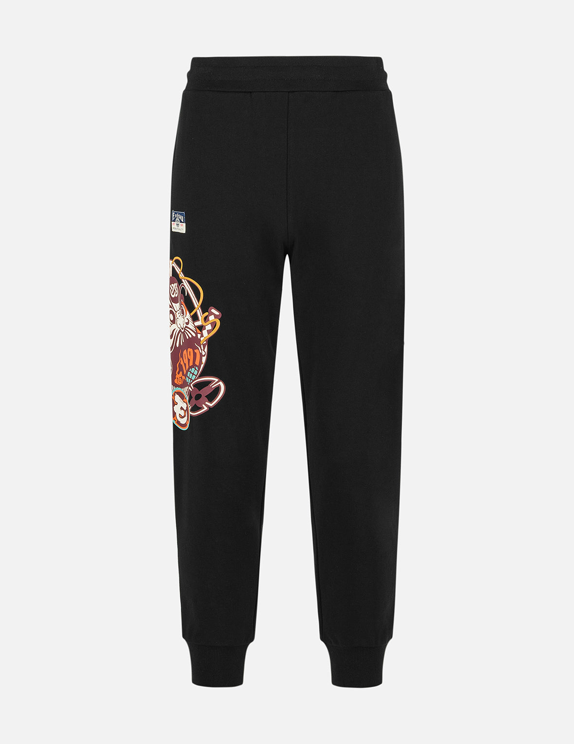 Ninja Daruma Print Regular Fit Sweatpants for Men - Comfortable Cotton Jogger Pants with Japanese Design - Perfect for Casual Wear, Lounge, and Street Fashion