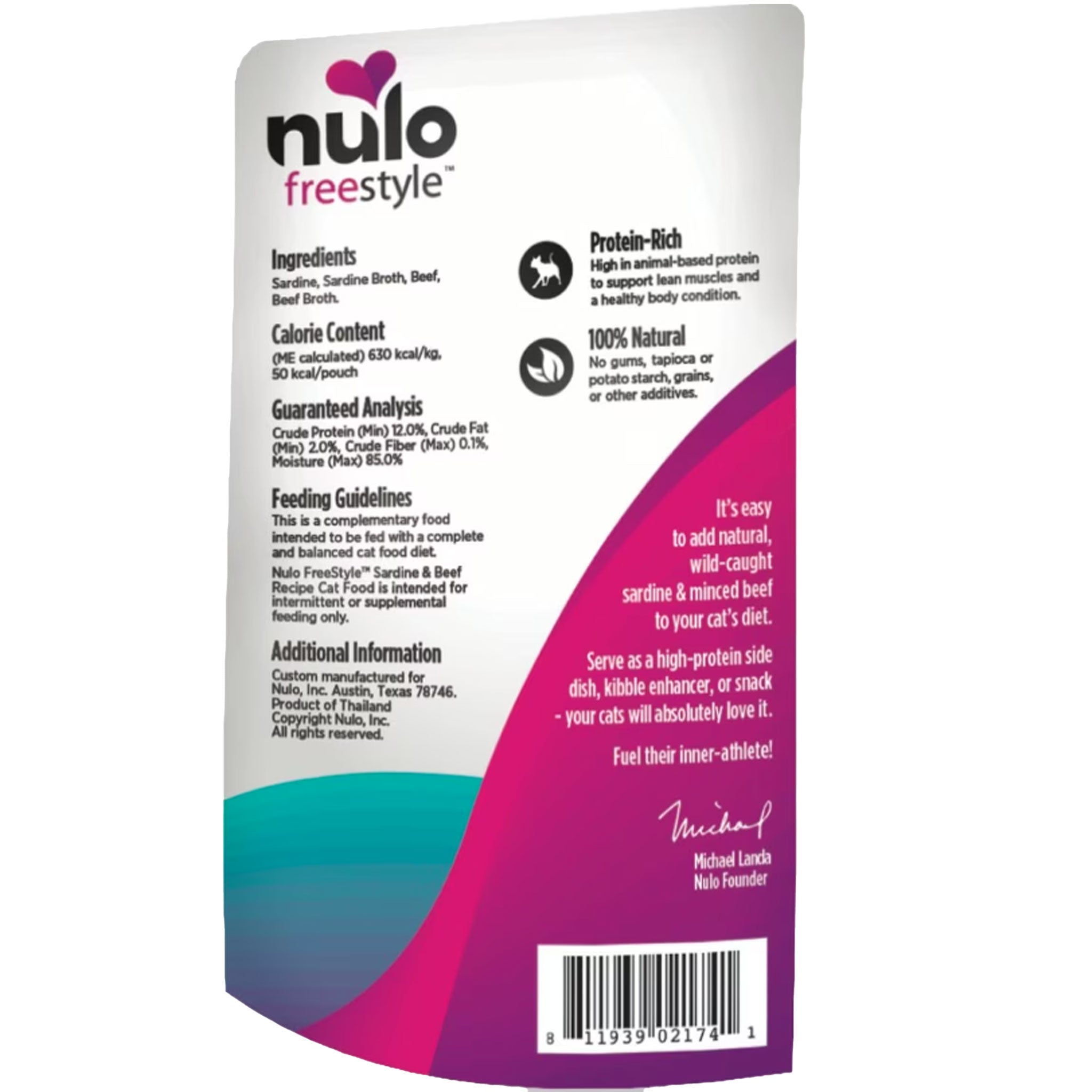 Nulo FreeStyle Meaty Toppers Sardine & Beef Cat Food Topper - Grain-Free Wet Cat Food Supplement for Picky Eaters - Perfect for Mixing with Dry Food or as a Tasty Treat
