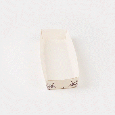 Bake Tek 13 oz Beige Vintage Floral Greaseproof Baking Tray - 10.75