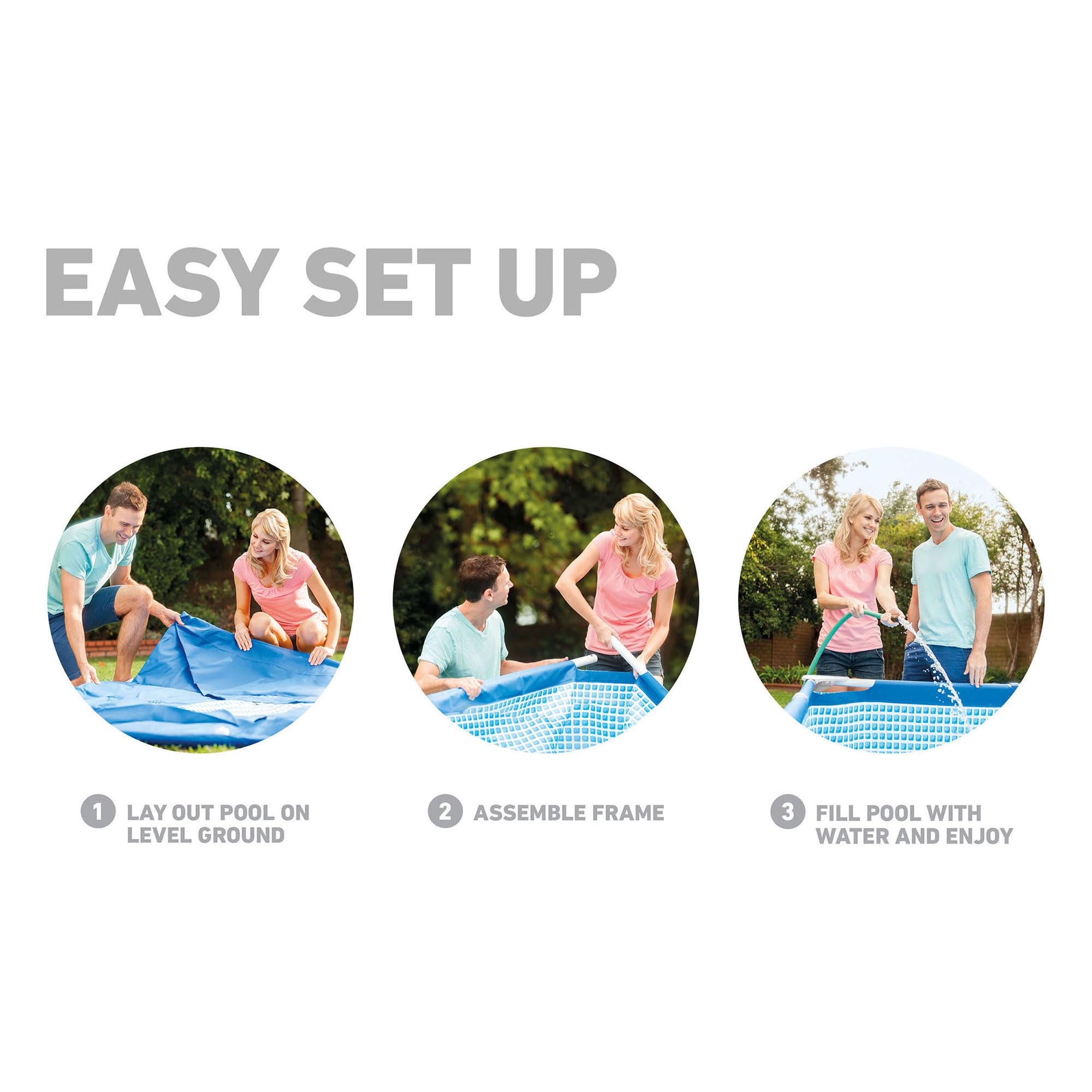 Intex Above Ground Swimming Pool Set - 14.75ft x 86in x 33in Rectangular Frame Pool with Filter Pump | Perfect for Backyard, Family Fun & Summer Relaxation