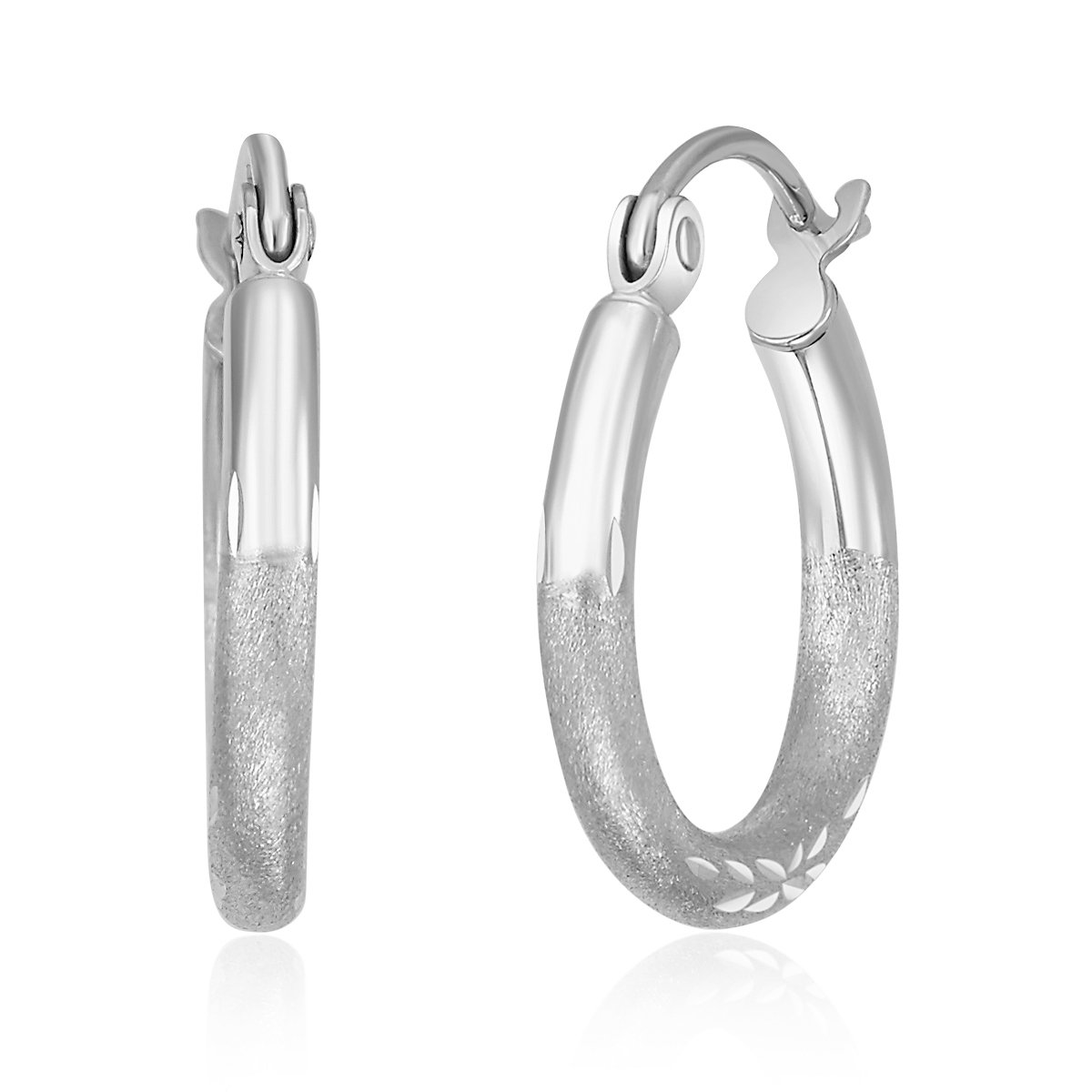 14K White Gold 2mm Thin Endless Hoop Earrings - 10 Sizes Available for Women | Perfect for Everyday Wear, Parties & Special Occasions
