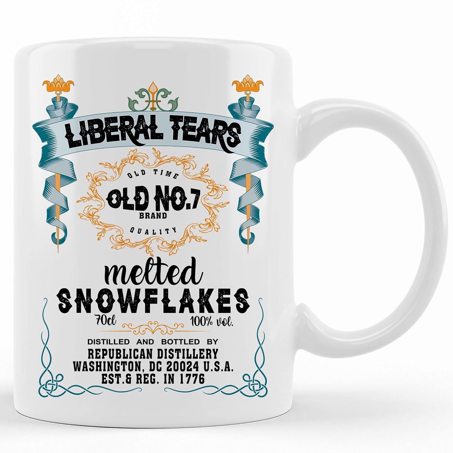 Funny Conservative Coffee Mug - Personalized Liberal Tears Ceramic Mug for Men - Great Republican & Conservative Gift Idea - White Novelty Tea Cup - Perfect for Office, Home, or Political Humor Gifts