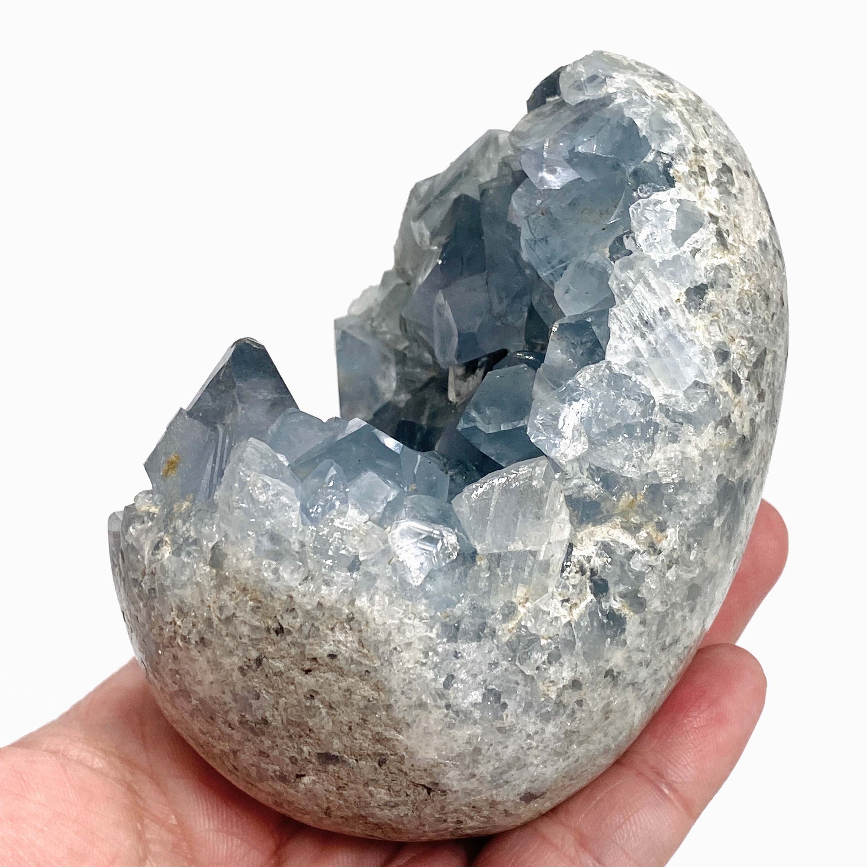 Celestite Egg - Natural Madagascar Healing Crystal for Meditation, Reiki & Energy Work - Perfect for Home Decor, Spiritual Gifts & Chakra Balancing