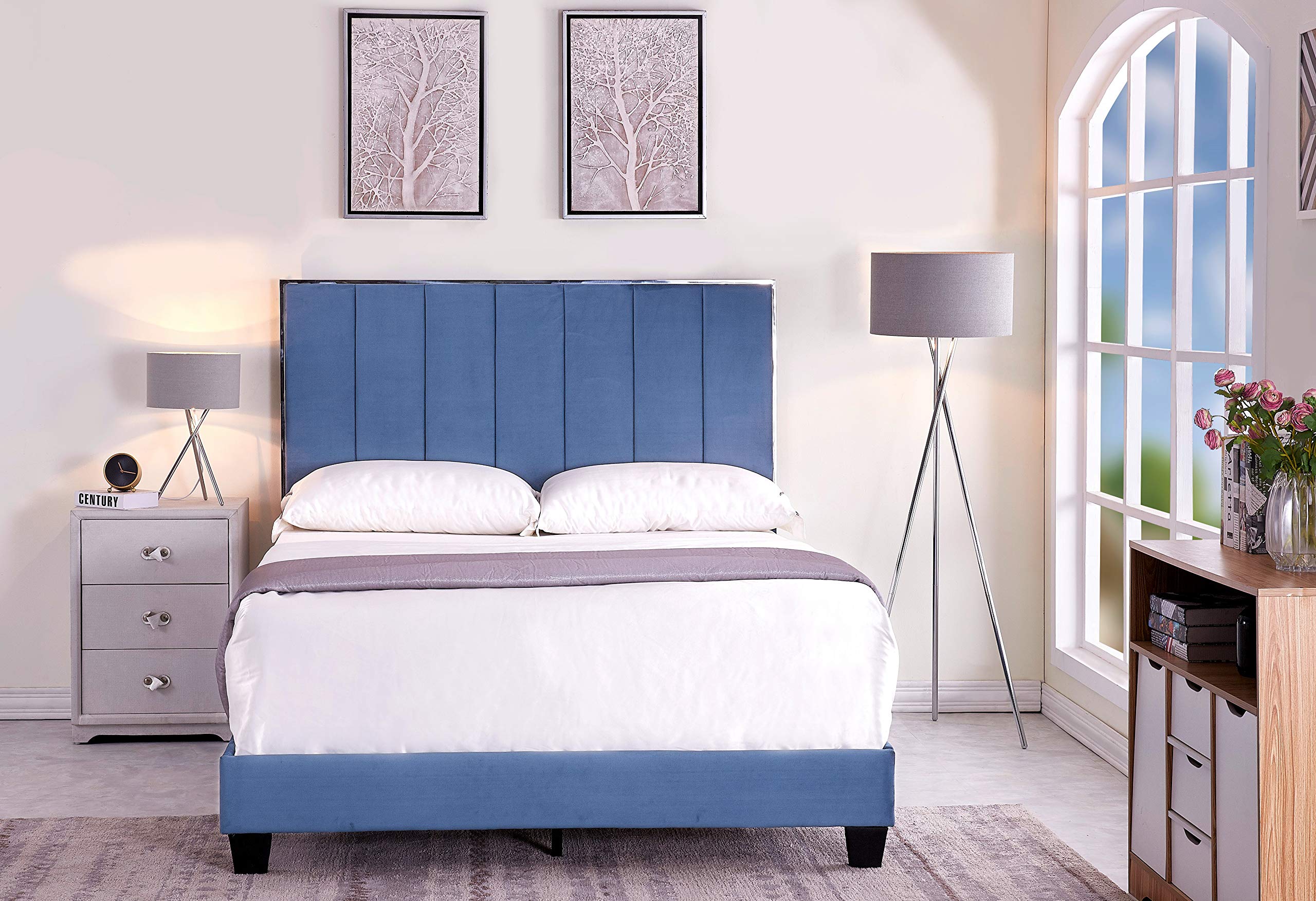 Ronona Mid Century Modern Upholstered Platform Bed Frame - Full Size 78.25