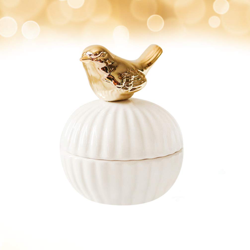 Amosfun Ceramic Sugar Bowl with Lid - Candy Jar, Jewelry Organizer, Trinket Case for Necklaces & Small Items | Elegant Storage for Wedding Jewelry, Home Decor & Kitchen Use