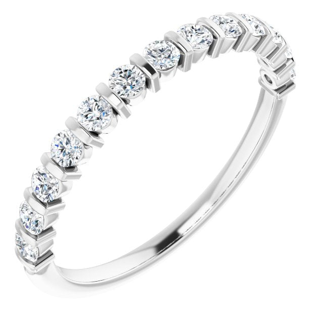 0.37 Carat Round Cut Diamond Wedding Band Ring Set - Anniversary Gift for Her, Engagement Promise Ring, Bridal Jewelry for Special Occasions