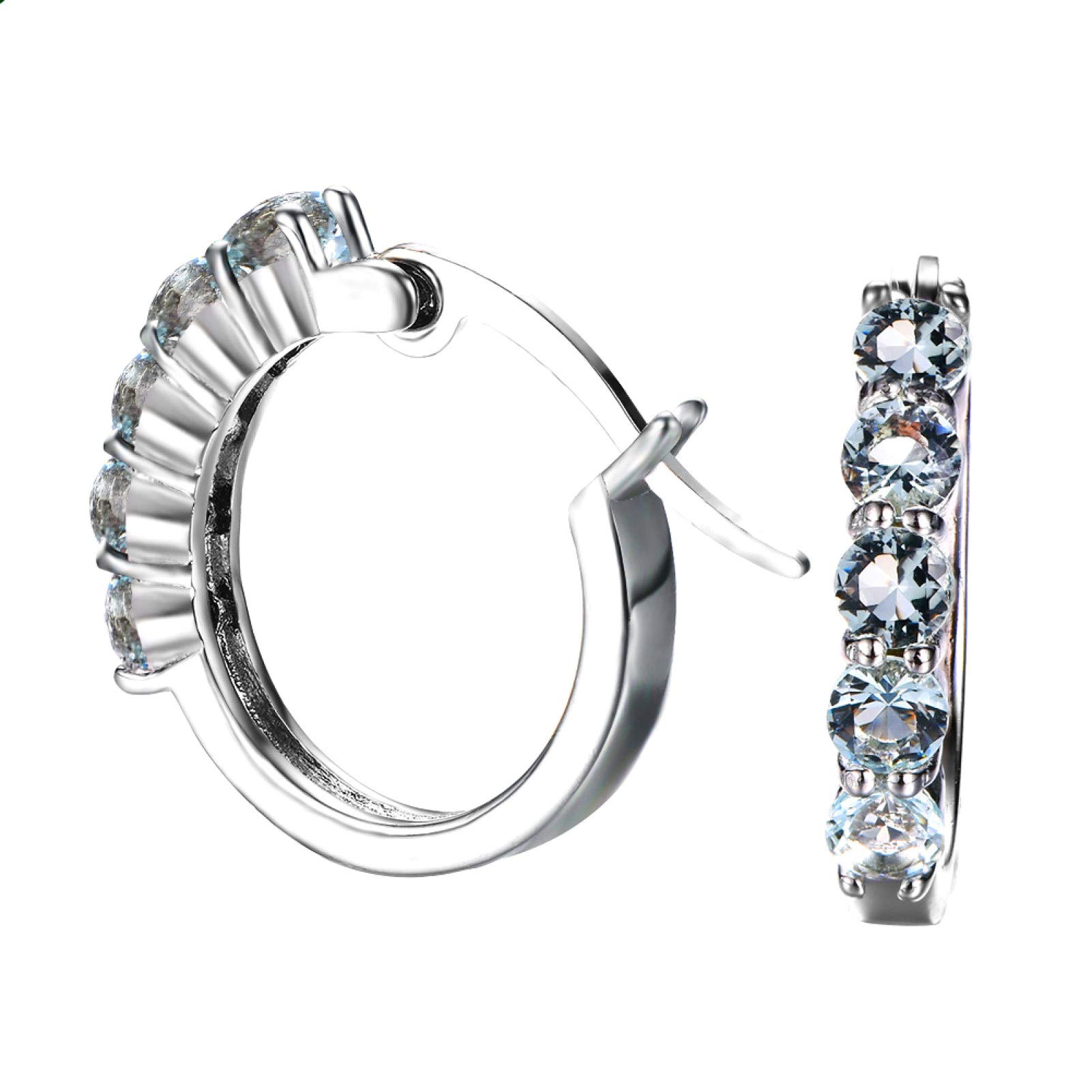 Tennessee526 Round Cut Cubic Zirconia Silver Plated Huggie Earrings for Women & Men - Perfect Gift for Girls, Boys & All Occasions