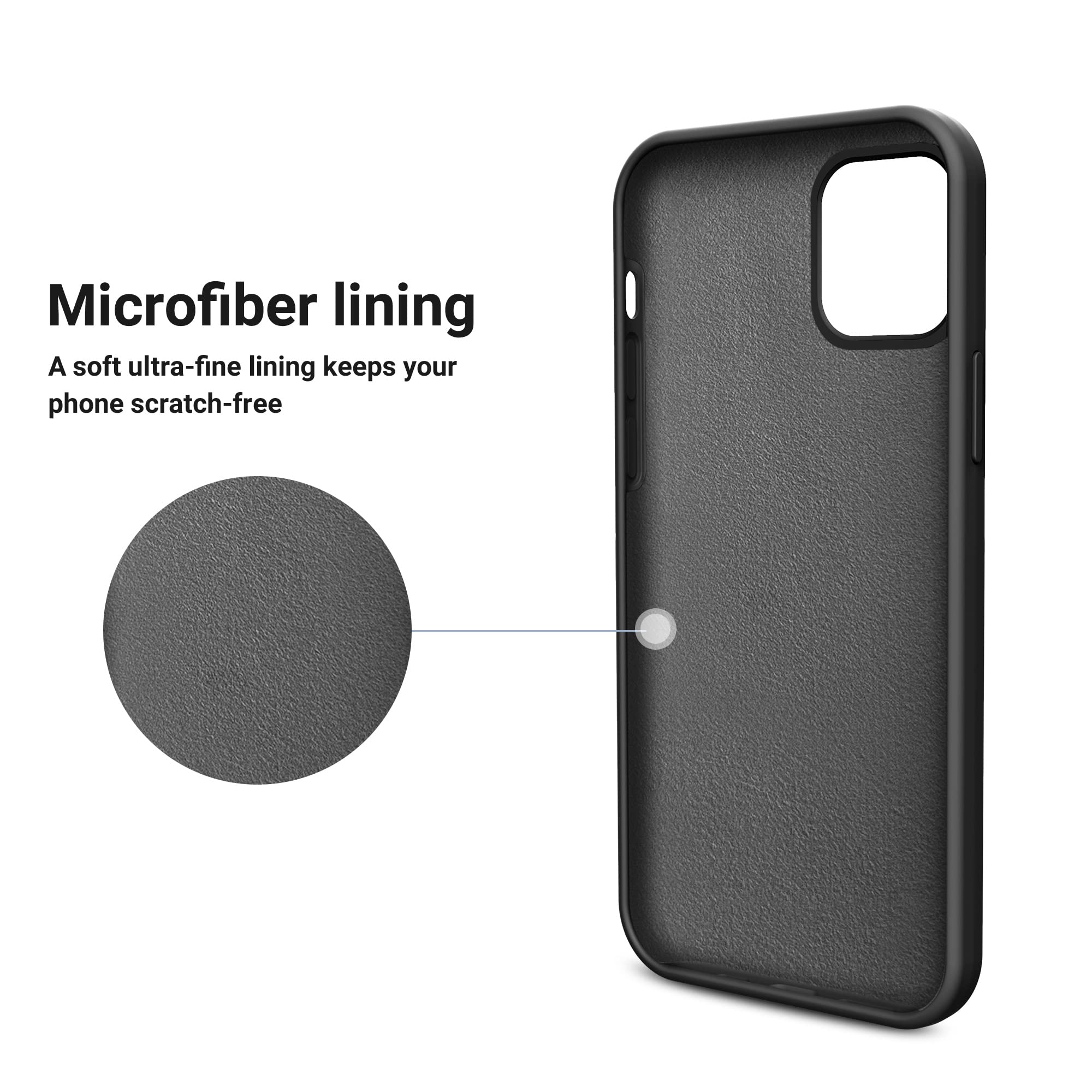 OTOFLY Premium Soft Liquid Silicone Case for iPhone 12 Pro Max 6.7 Inch (2020) - Shockproof Full Body Protection with Silky Touch - Perfect for Daily Use, Work & Travel (Black)