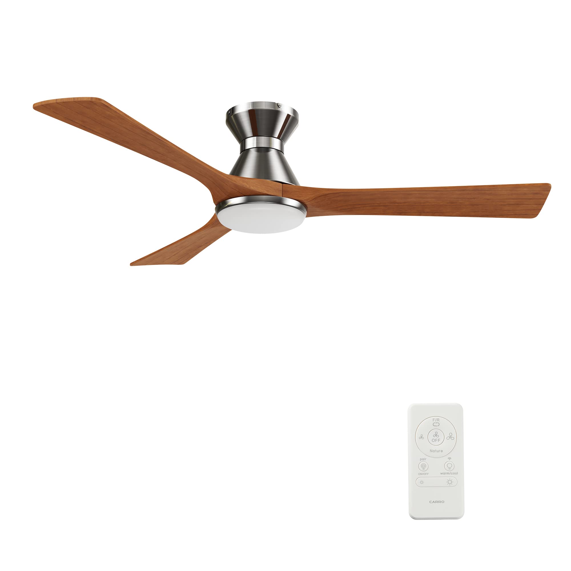 52 Inch Smart Ceiling Fan with Remote Control - 3 Blade Modern Design in Silver - Perfect for Living Room, Bedroom & Office Cooling