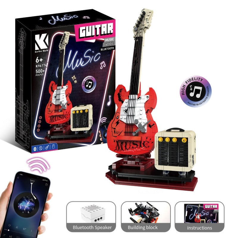 500pcs K96174 Rock Guitar with USB Bluetooth Speaker - Portable Wireless Music Player for Home, Party & Outdoor Gatherings - Perfect Gift for Musicians & Music Lovers
