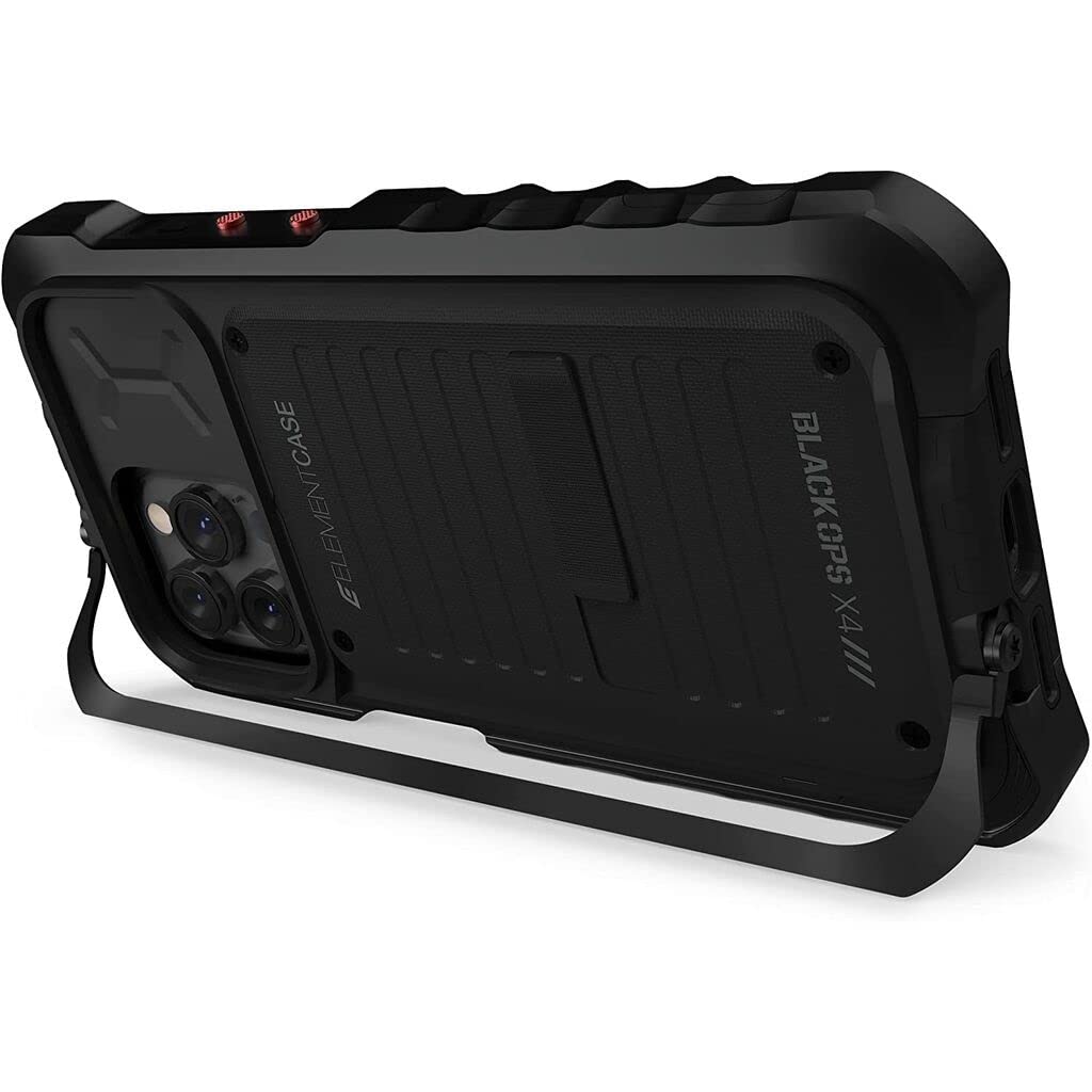 Element Case Black Ops Rugged Tactical Shockproof iPhone 13 Pro Max Case with Wallet & Card Holder - Military-Grade Protection with Kickstand - Perfect for Outdoor Adventures, Travel & Daily Use (Black, EMT-322-252FV-01)