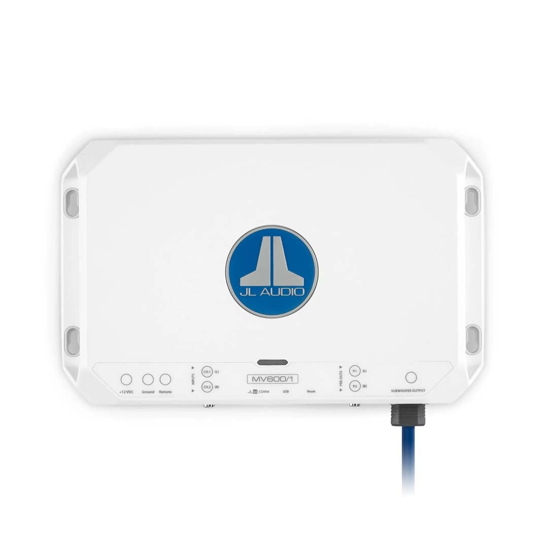 JL Audio MV600/1 MVi Series 600W Class D Monoblock Marine Subwoofer Amplifier - Perfect for Boats, Yachts & Marine Audio Systems
