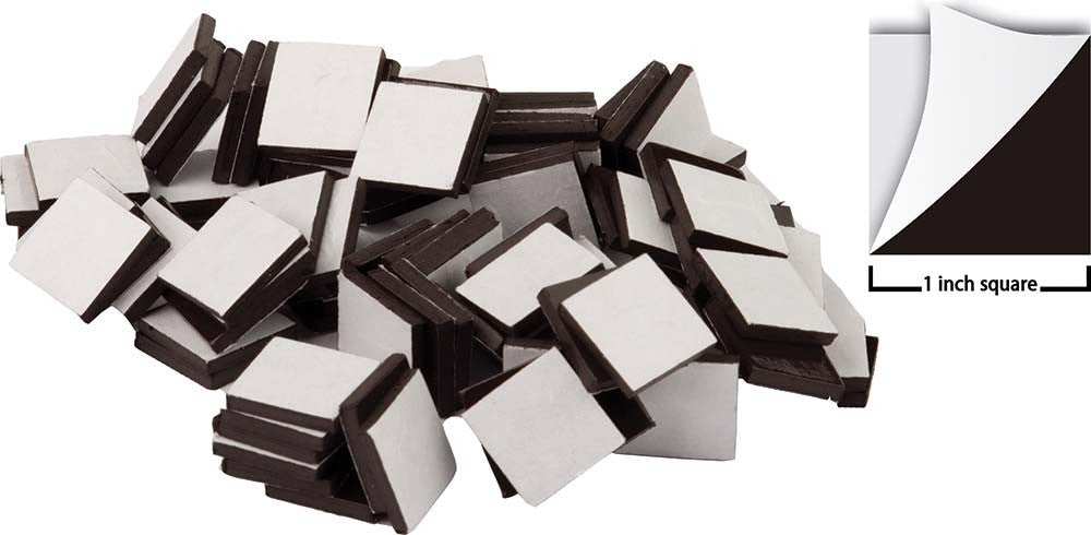 50 Pack Adhesive Magnetic Squares - Strong Sticky Magnets for DIY Crafts, Whiteboards, Fridge Organization & Home Office Use