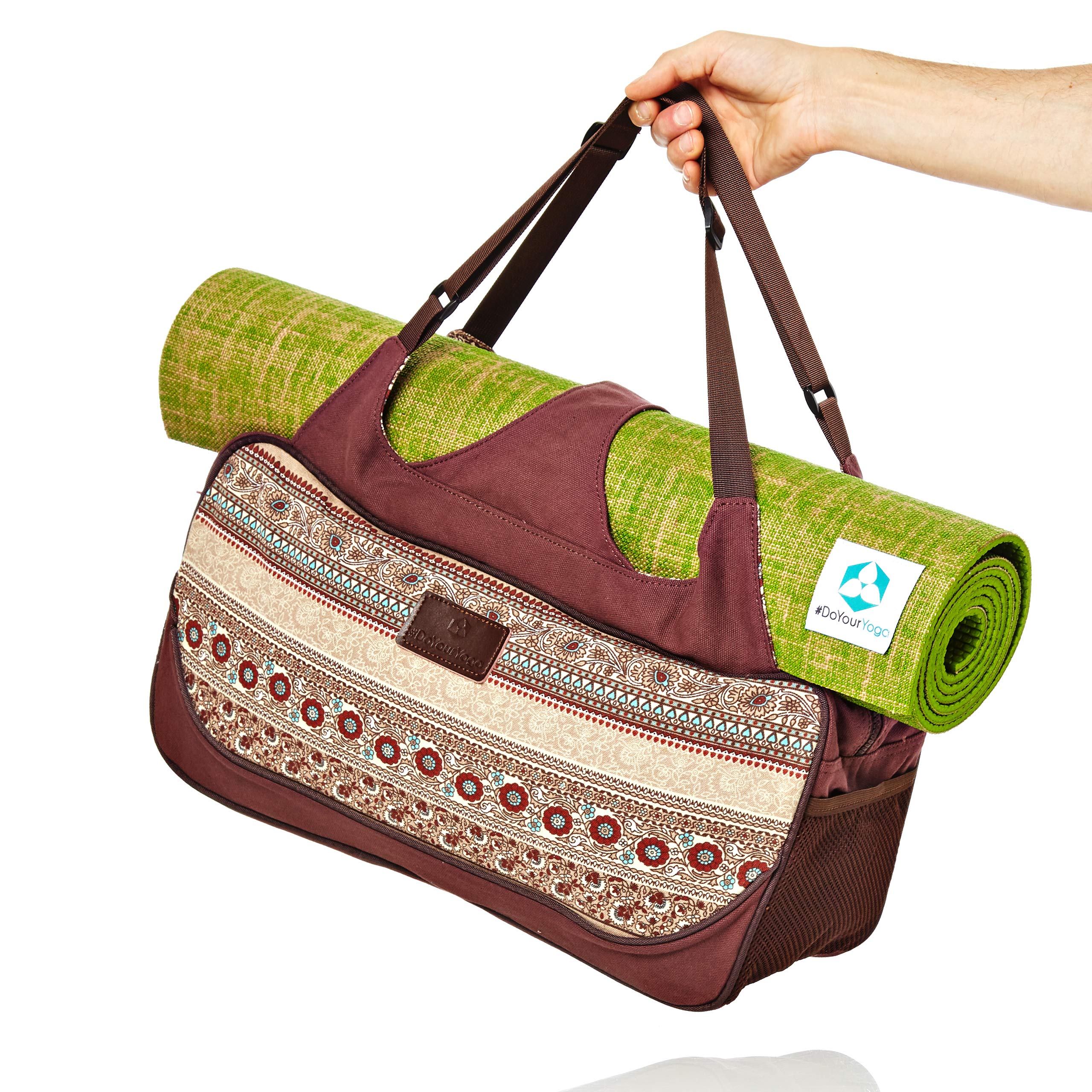 Extra Large Full-Zip Yoga Mat Tote Bag with Multi-Pockets for Gym, Pilates & Workouts | Water-Resistant Sports Carrier for Yoga Mats & Equipment | Perfect for Fitness Classes, Travel & Storage