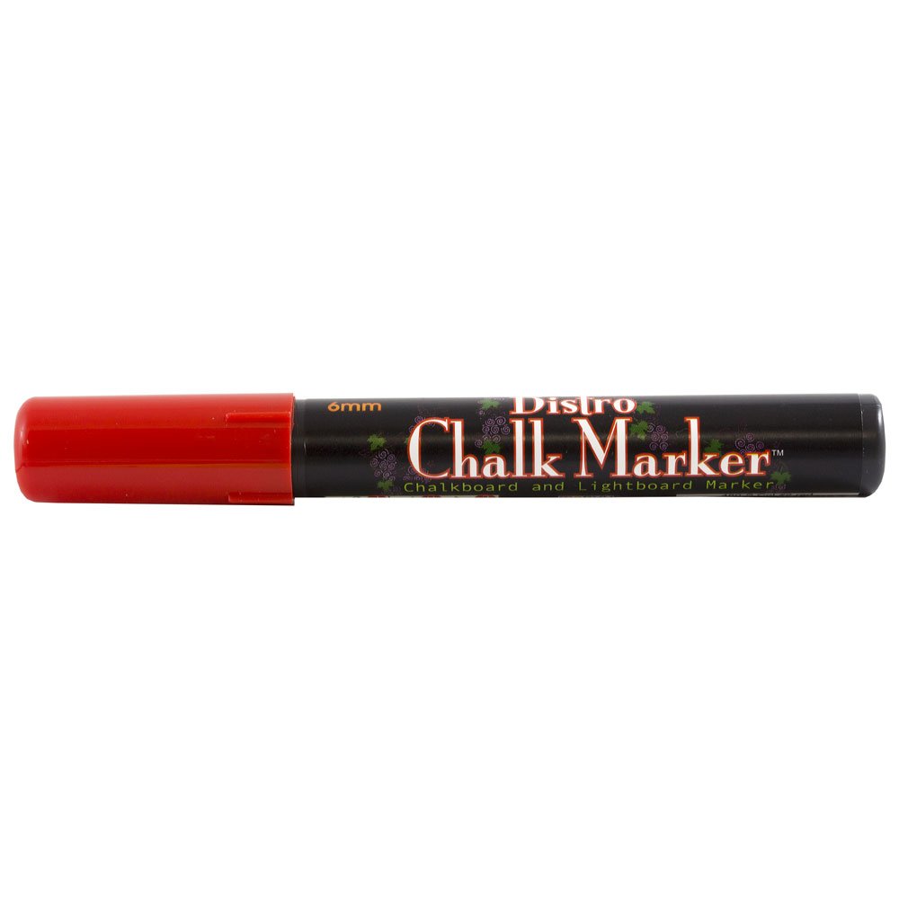 JAM Paper Dustless Erasable Chalk Markers - Broad Tip Liquid Chalk Markers for Whiteboards, Glass & Chalkboards - Vibrant Red - Single Marker for Teachers, Restaurants & DIY Projects
