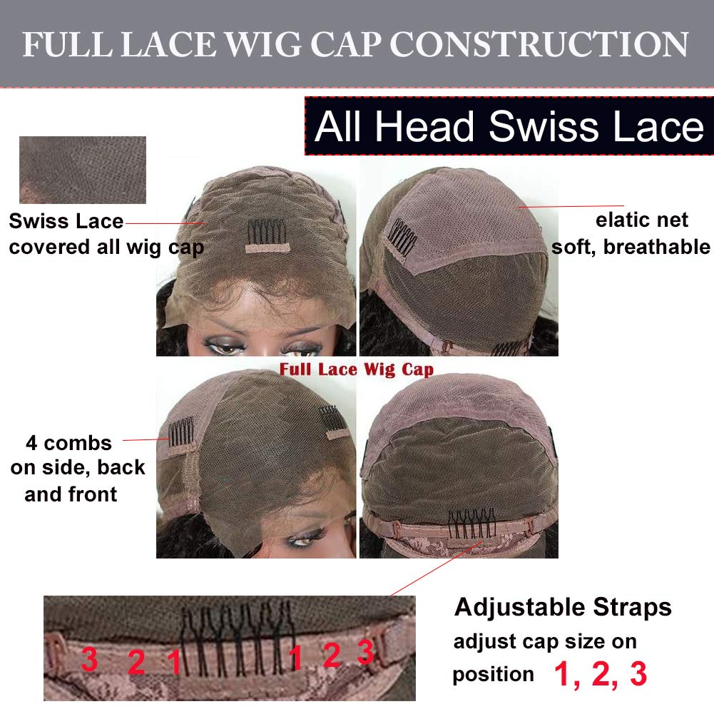Ombre Blonde Curly Lace Front Human Hair Wigs for Black Women - 130% Density Brazilian Remy Full Lace Wig with Pre Plucked Hairline - Natural Looking African American Wigs (18 Inch) for Daily Wear, Parties & Special Occasions