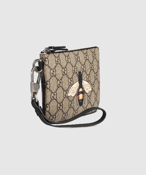 Gucci Bee Print GG Supreme Cellphone Pouch - Luxury Designer Phone Case for iPhone & Samsung | Perfect for Parties, Travel & Everyday Use