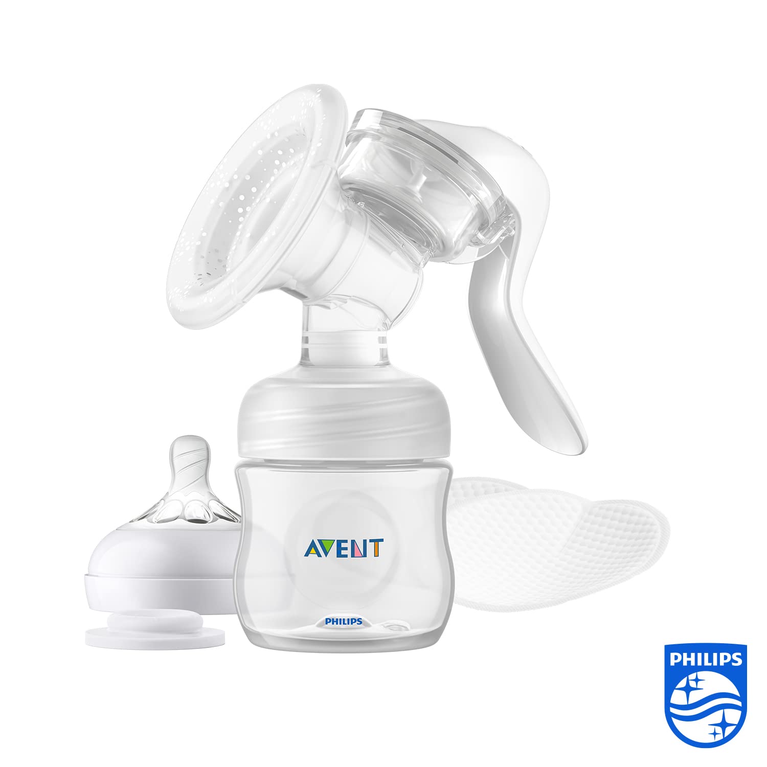 Philips Avent Manual Breast Pump with Natural Motion Technology - SCF430/10 - Comfortable & Efficient for Nursing Moms at Home or Travel