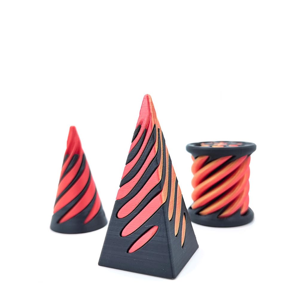 3D Printed Spiral Fidget Toys for Stress Relief - 2-Way Push Play Sensory Toys for Adults & Kids - Anxiety Relief & Focus Aid (3 Pack) - Perfect for Office, Classroom & ADHD Therapy