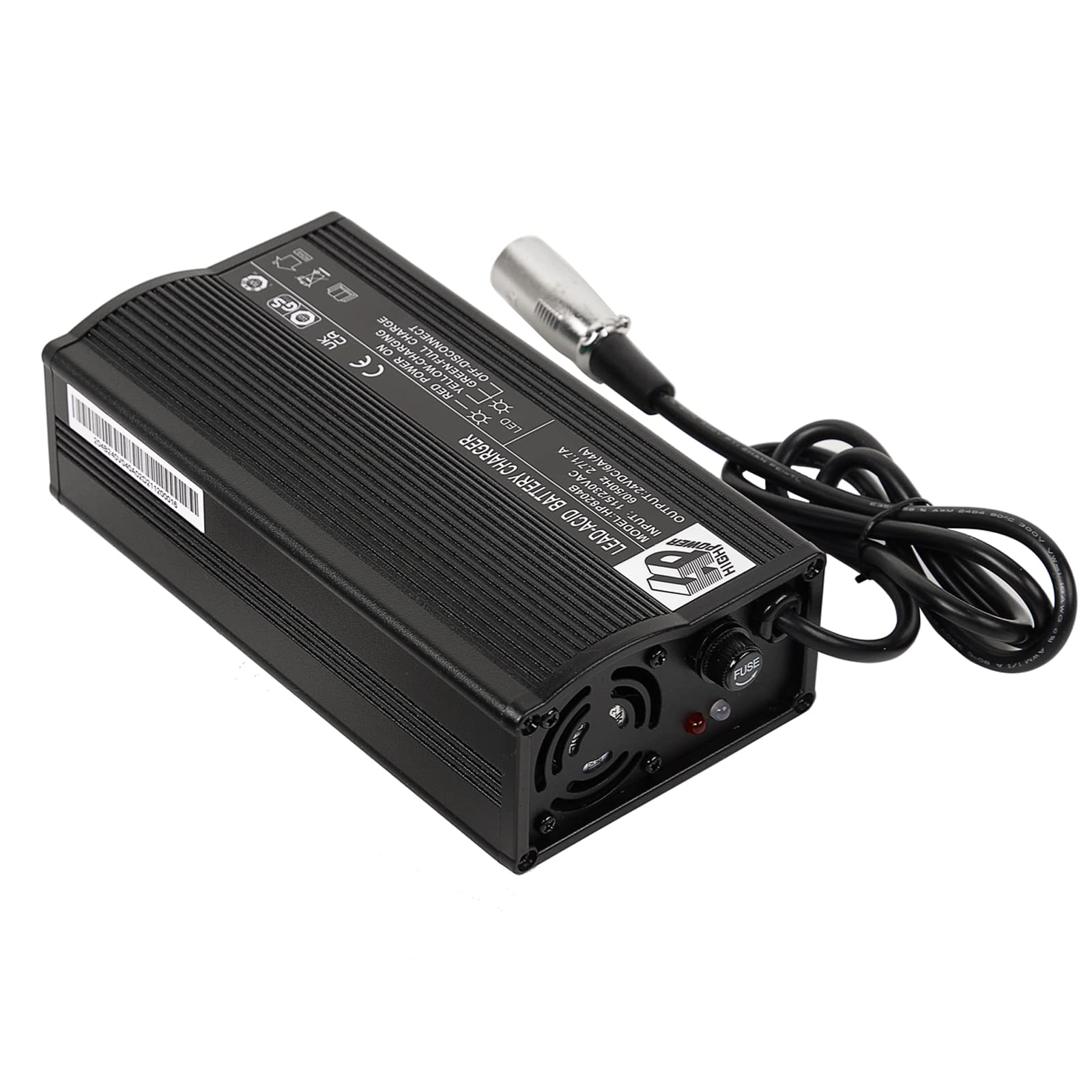 24V 4.0A XLR HP8204B Lead-Acid Battery Charger for Electric Wheelchairs & Mobility Scooters - Fast Charging, Safe & Reliable Power Solution for Home & Outdoor Use