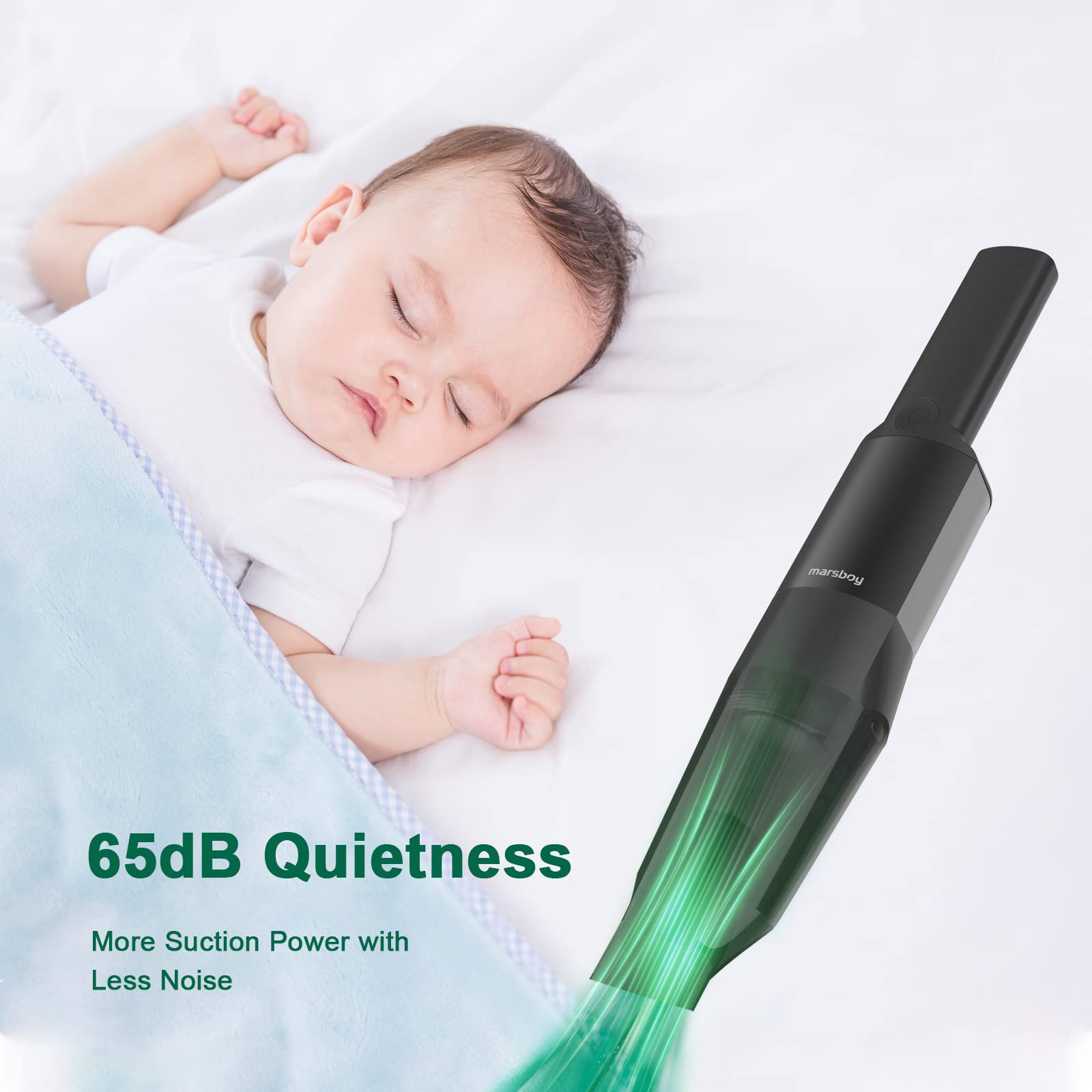 Belle House 15000PA High Suction Rechargeable Handheld Vacuum Cleaner - Powerful Portable Vacuum for Pet Hair, Home, Car Cleaning - Ideal for Quick Cleanups on Carpets, Upholstery & Hard Floors