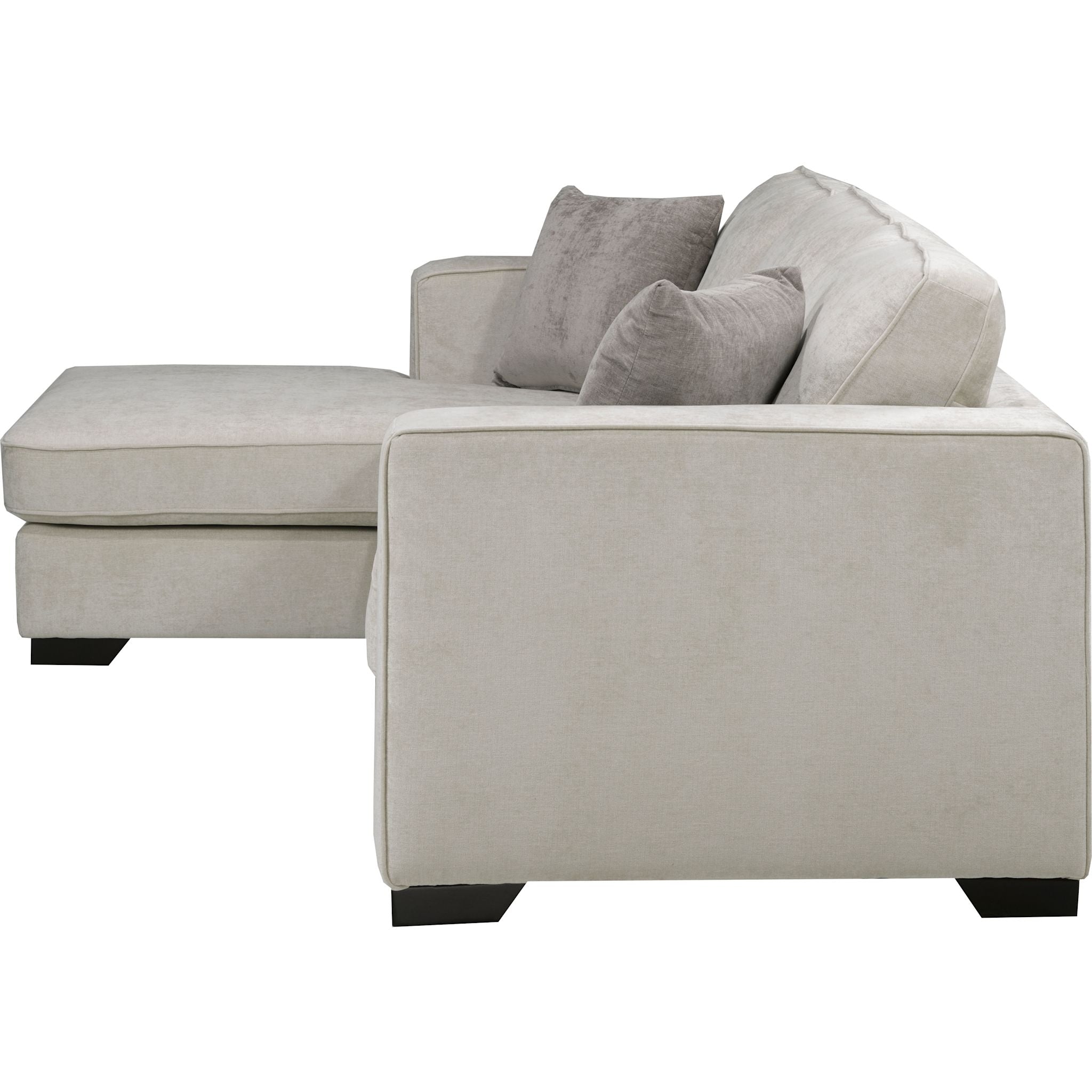Amber 2-Piece Sectional Sofa with Chaise Lounge in Cream | Modern L-Shaped Living Room Furniture for Small Spaces | Perfect for Apartments, Condos & Family Gatherings