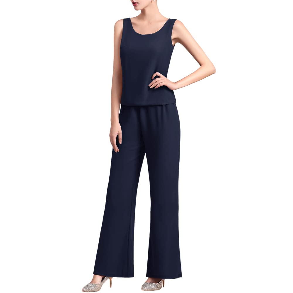 Zongqiven Women's Mother of The Bride Pant Suits - Elegant 3-Piece Chiffon Outfit Set for Weddings, Evening Parties & Special Occasions | Formal Guest Dress for Wedding Ceremonies, Banquets & Cocktail Events