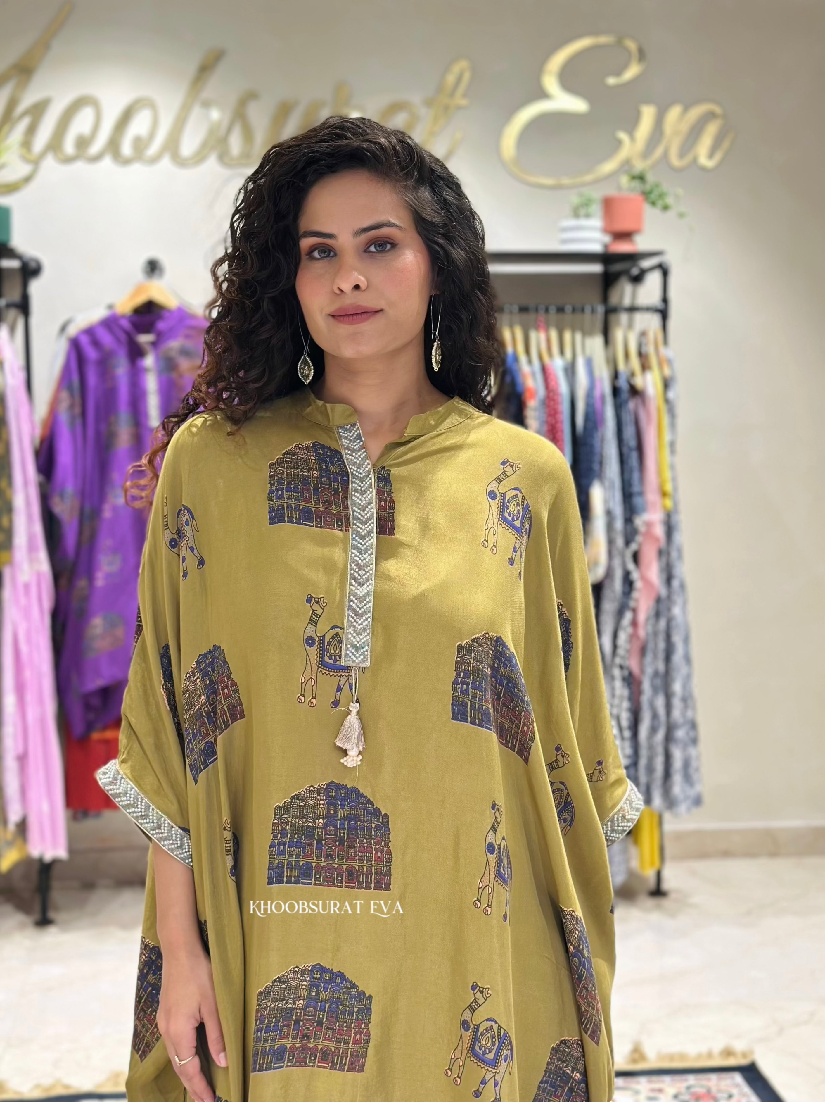 Stylish Jaipur Kaftan Tunic Co-Ord Set for Women | Boho Chic Ethnic Outfit | Perfect for Beach Vacations, Summer Parties & Casual Wear