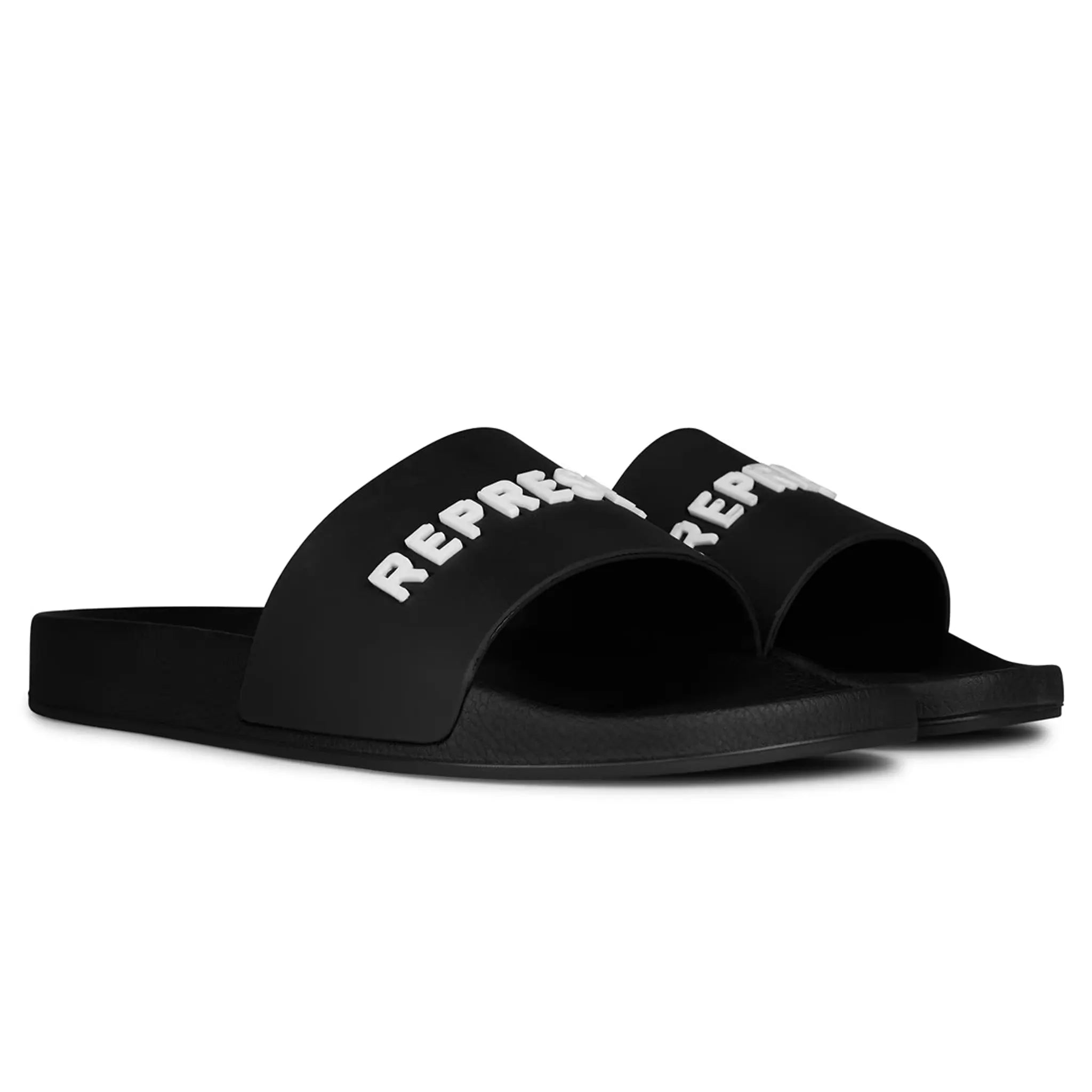 Represent Owners Club Black Pool Slides - Comfortable Summer Sandals for Men & Women - Perfect for Beach, Pool, and Casual Wear