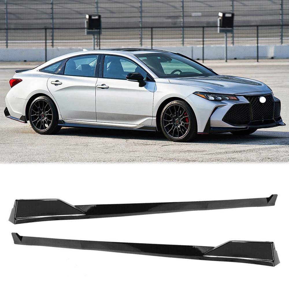 TRD Style Side Skirts Extensions for 2021+ Toyota Camry - 4pc Glossy Black Rocker Panel Lip Splitter Kit | Enhance Appearance & Aerodynamics for Street & Show Cars