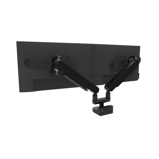 ZGS Dual Monitor Mount Stand - Adjustable VESA 75/100mm Bracket for 13-32 Inch Screens - Ergonomic Desk Clamp for Home Office & Gaming Setup