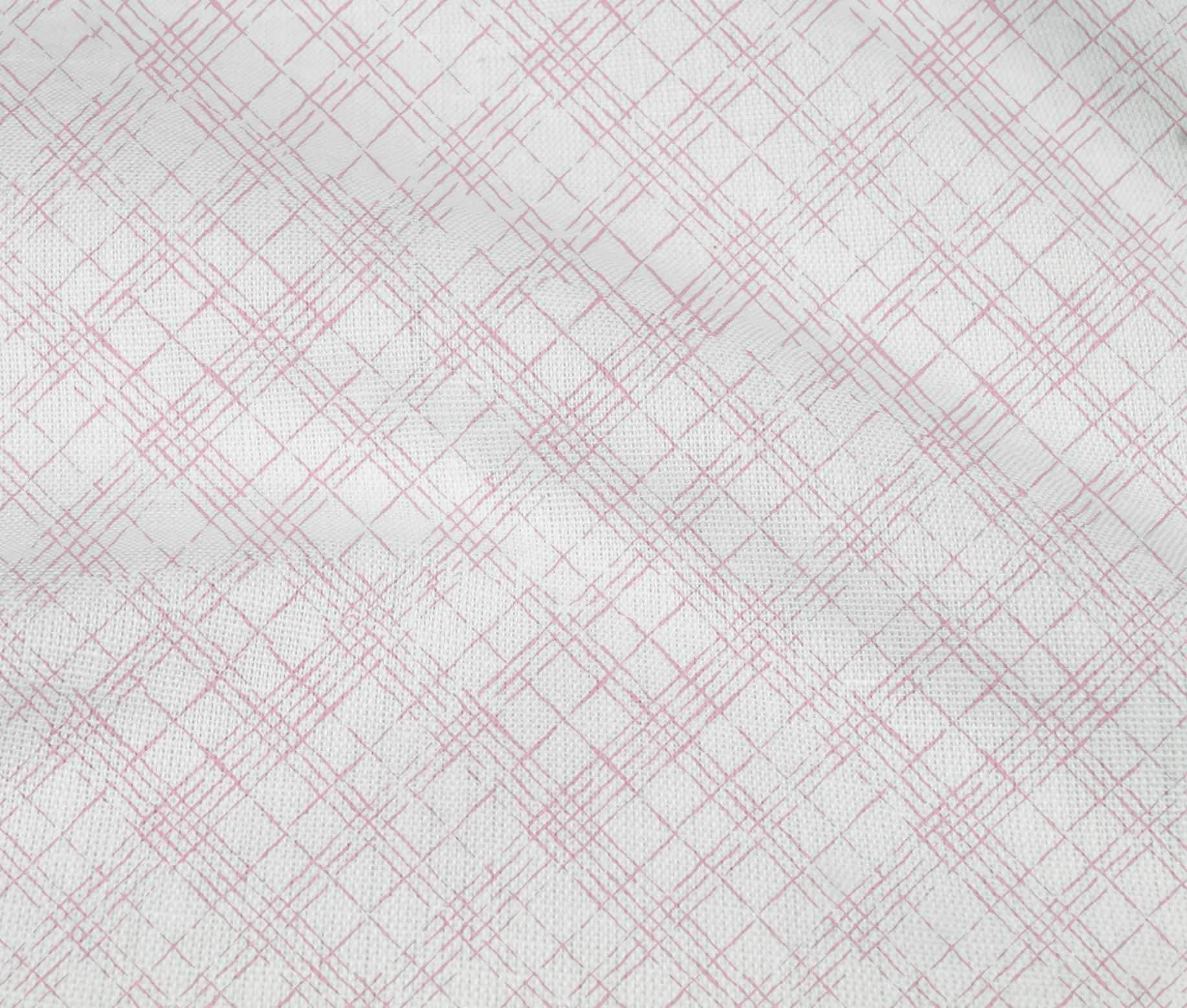 oneOone Cotton Flex Pastel Pink Geometric Check Dress Fabric - 40 Inch Wide by The Yard | Soft Printed Material for DIY Dresses, Skirts & Home Decor Projects