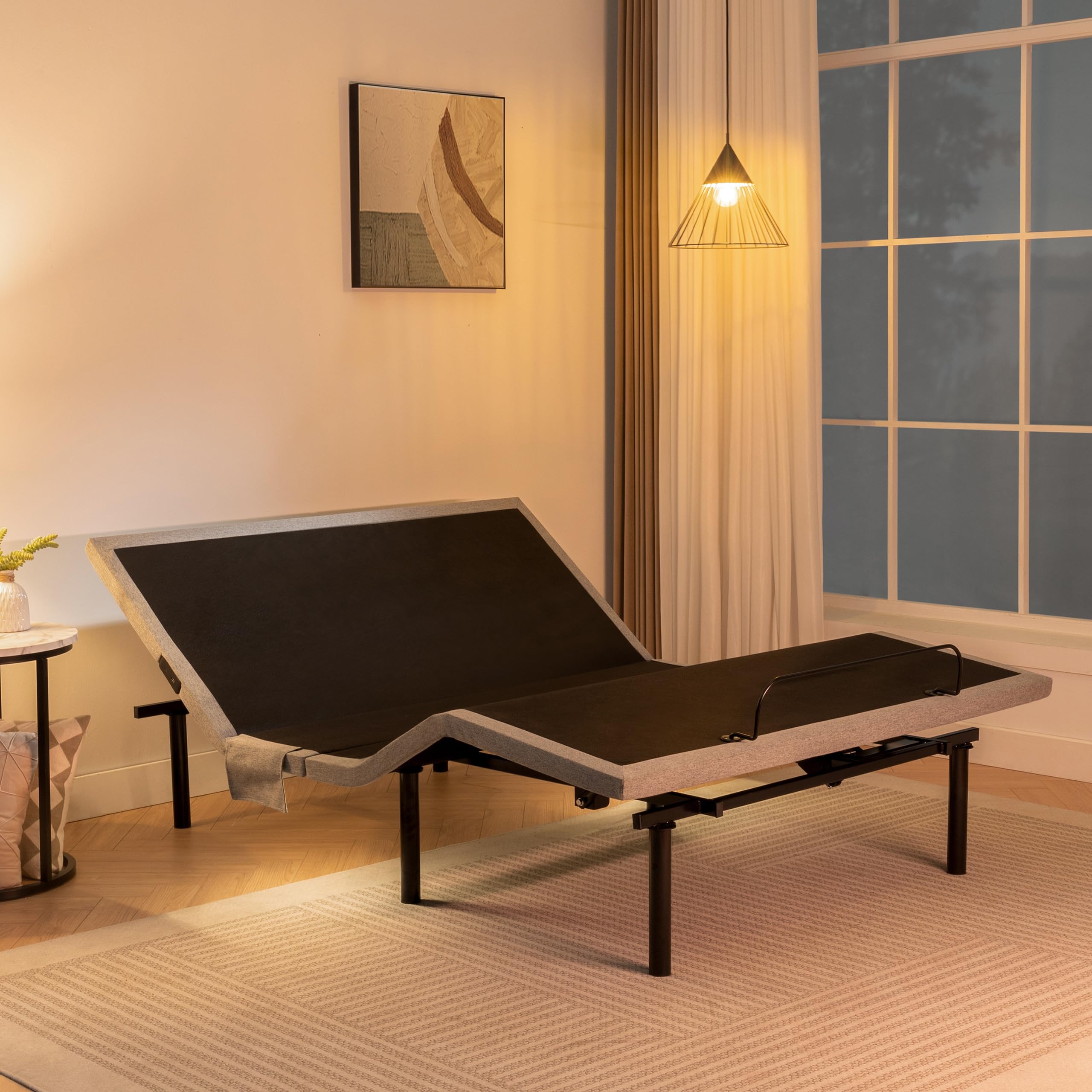 Adjustable Bed Frame Queen Size - Electric Adjustable Base with Massage & Zero Gravity Function | Wireless Remote Control, Head/Foot Incline, Dual USB Charging Ports & Underbed LED Lighting | Easy Assembly for Home, Bedroom & Guest Room Comfort