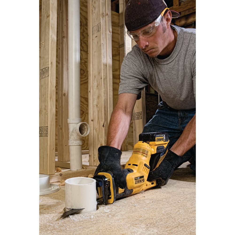 DEWALT DCS387B 20V Max Cordless Reciprocating Saw - Compact & Lightweight, Tool Only (Battery Not Included) - Ideal for DIY Projects, Wood Cutting, Metal Sawing, and Construction Work