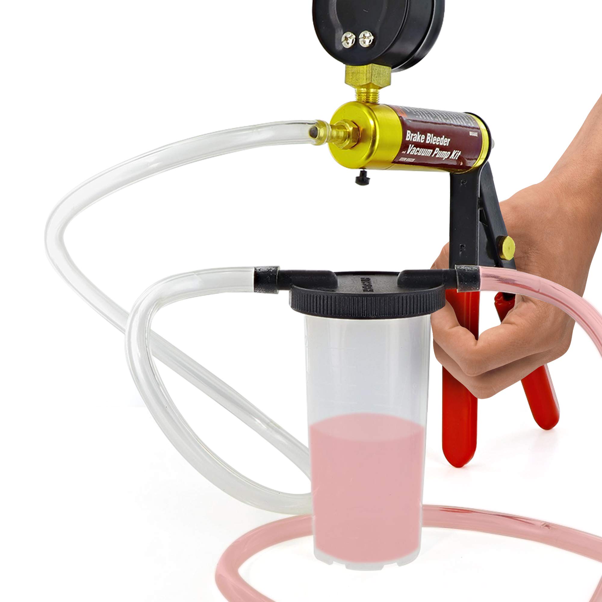 Ram-Pro Handheld Vacuum Brake Bleeder Kit - Automotive Brake & Clutch Bleeding System with Pressure Pump & Leakage Tester - Perfect for DIY Car Maintenance, One-Man Brake Fluid Change & Hydraulic System Repair