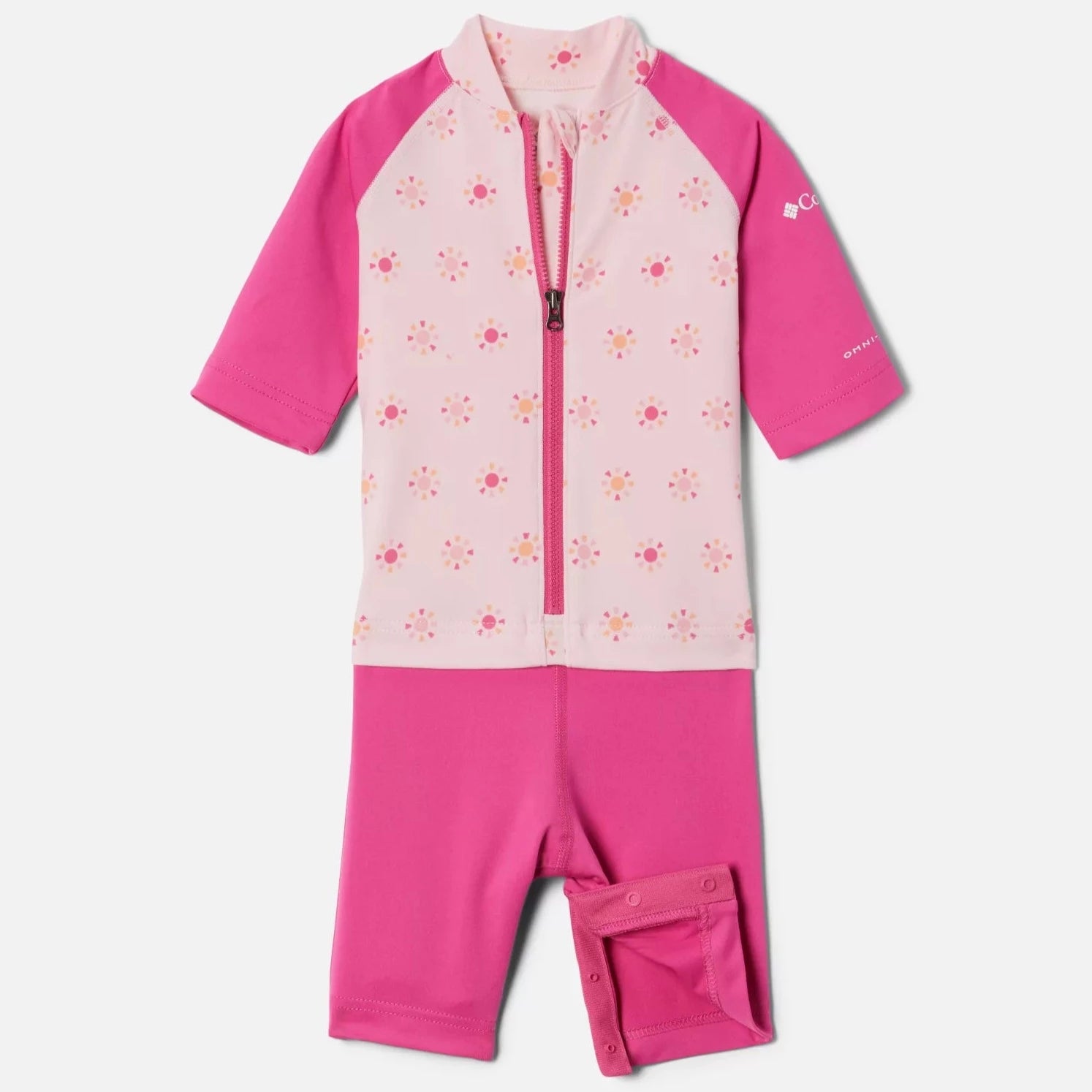 Columbia Satin Pink Summa Suns Sandy Shores Toddler Sun Guard Swim Suit - UV Protection for Beach, Pool & Outdoor Play