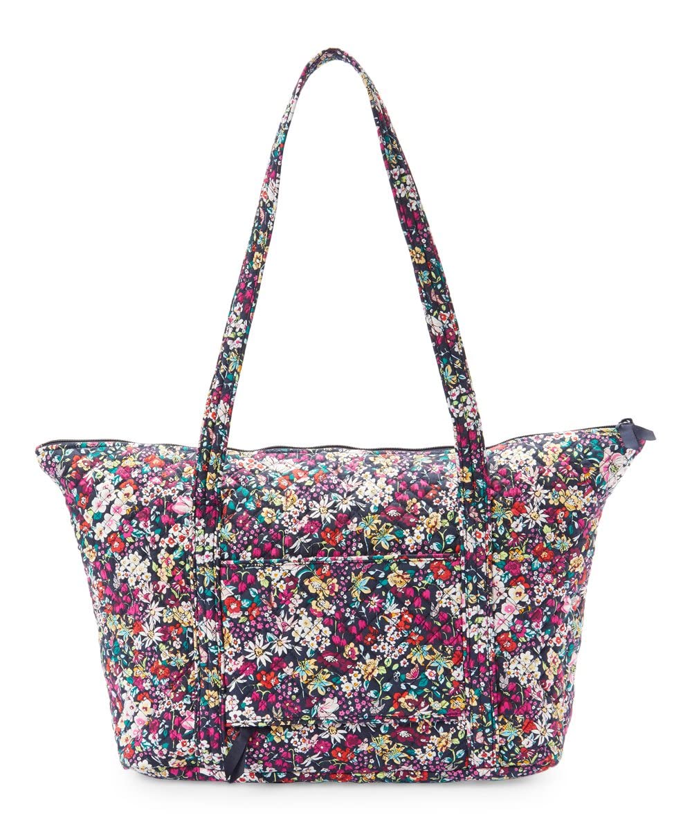 Vera Bradley Women's Cotton Miller Tote Bag - Stylish Large Travel Handbag for Work, Gym & Weekend Getaways | Lightweight Durable Shoulder Bag with Pockets