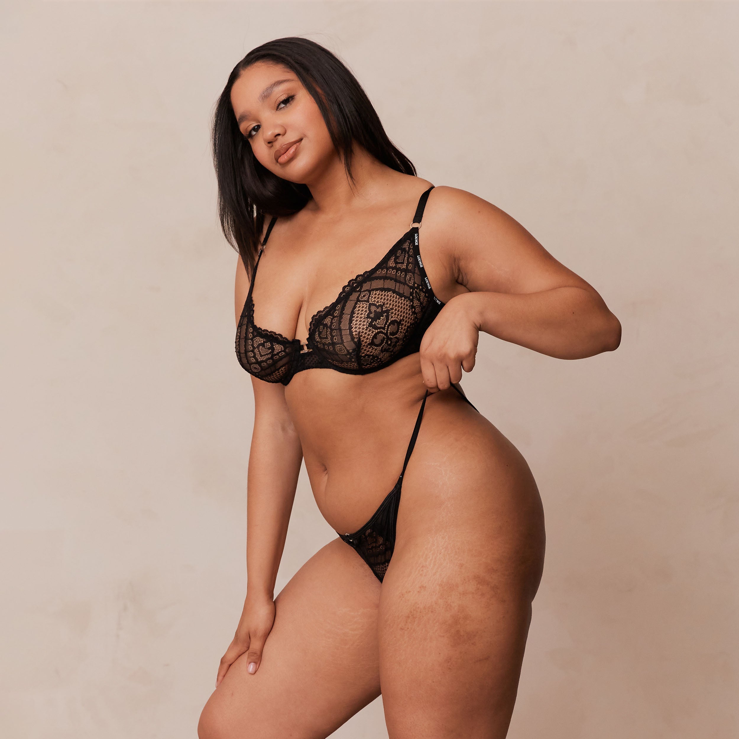 Charmed Balcony Bra - Sexy Lace Underwear for Women, Comfortable Push Up Bra in Black - Perfect for Date Night, Special Occasions & Everyday Wear