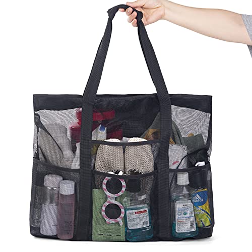 Large Mesh Beach Bag - Waterproof Hanging Toiletry Organizer for Travel, Pool & Shower | Portable Wash Bag for College Dorm, Gym & Vacation | Quick-Dry Cosmetic Storage for Women & Men | Perfect for Beach Trips, Camping & Swimming
